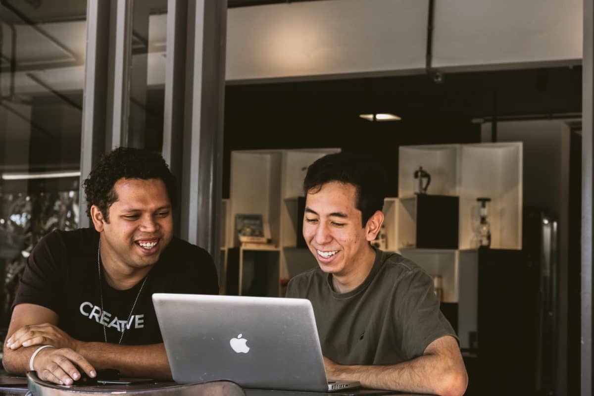 students using laptop